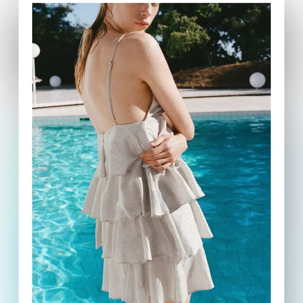 Zara RUFFLED SHORT DRESS - Picture 3 of 3
